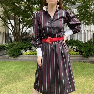 Vintage 1960’s long sleeve striped shirt dress